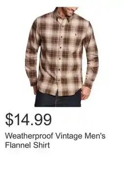 Costco Weatherproof Vintage Men's Flannel Shirt offer