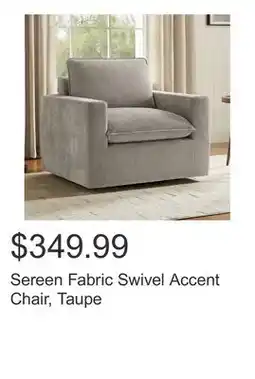 Costco Sereen Fabric Swivel Accent Chair, Taupe offer
