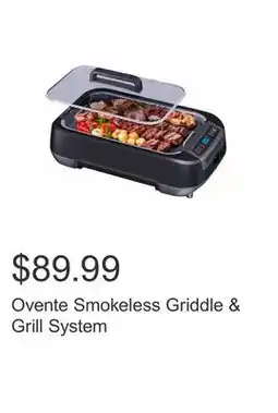 Costco Ovente Smokeless Griddle & Grill System offer