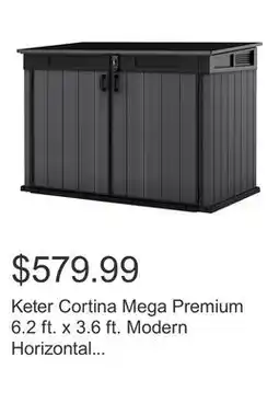 Costco Keter Cortina Mega Premium 6.2 ft. x 3.6 ft. Modern Horizontal Outdoor Storage Shed offer