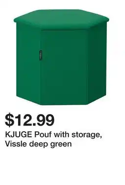 Ikea KJUGE Pouf with storage, Vissle deep green offer