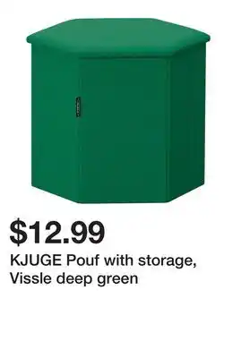 Ikea KJUGE Pouf with storage, Vissle deep green offer