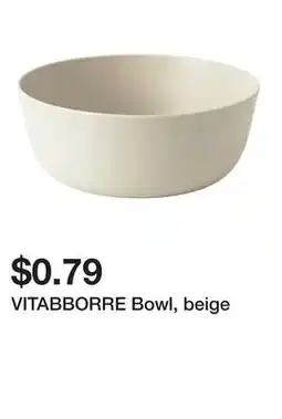Ikea VITABBORRE Bowl, beige offer