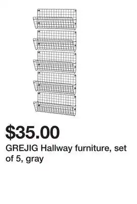 Ikea GREJIG Hallway furniture, set of 5, gray offer