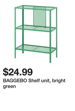 Ikea BAGGEBO Shelf unit, bright green offer