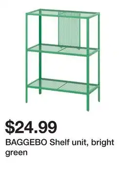 Ikea BAGGEBO Shelf unit, bright green offer