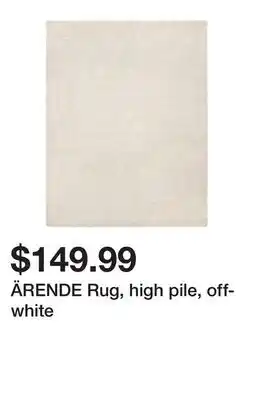 Ikea ÄRENDE Rug, high pile, off-white offer