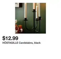 Ikea HÖSTAGILLE Candelabra, black offer