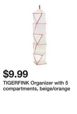 Ikea TIGERFINK Organizer with 5 compartments, beige/orange offer