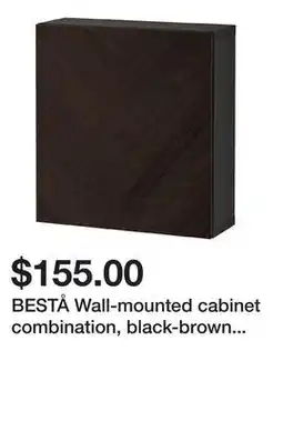 Ikea BESTÅ Wall-mounted cabinet combination, black-brown Hedeviken/dark-brown stained oak veneer offer