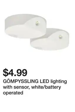 Ikea GÖMPYSSLING LED lighting with sensor, white/battery operated offer
