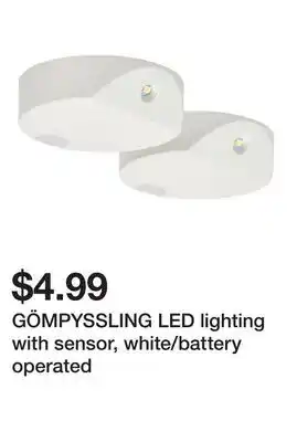 Ikea GÖMPYSSLING LED lighting with sensor, white/battery operated offer