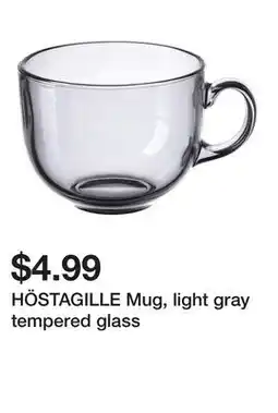 Ikea HÖSTAGILLE Mug, light gray tempered glass offer