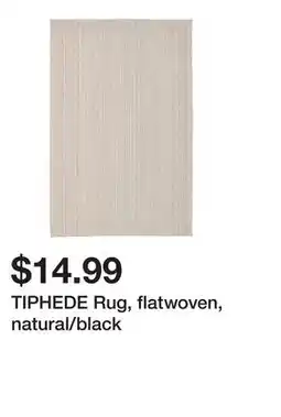 Ikea TIPHEDE Rug, flatwoven, natural/black offer