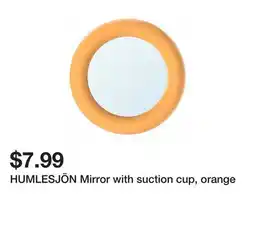 Ikea HUMLESJÖN Mirror with suction cup, orange offer