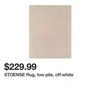 Ikea STOENSE Rug, low pile, off-white offer