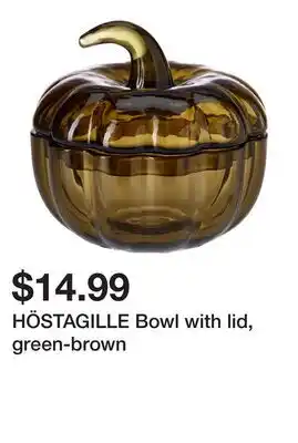 Ikea HÖSTAGILLE Bowl with lid, green-brown offer