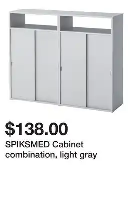 Ikea SPIKSMED Cabinet combination, light gray offer
