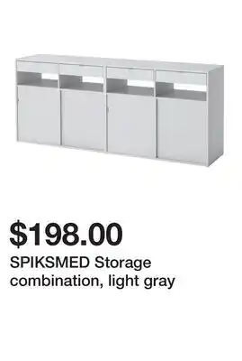Ikea SPIKSMED Storage combination, light gray offer