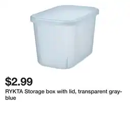 Ikea RYKTA Storage box with lid, transparent gray-blue offer