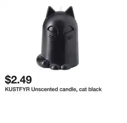 Ikea KUSTFYR Unscented candle, cat black offer