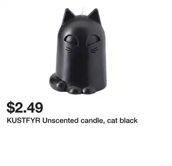 Ikea KUSTFYR Unscented candle, cat black offer