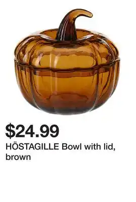 Ikea HÖSTAGILLE Bowl with lid, brown offer