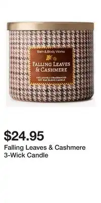 Bath & Body Works Falling Leaves & Cashmere 3-Wick Candle offer