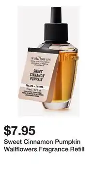Bath & Body Works Sweet Cinnamon Pumpkin Wallflowers Fragrance Refill offer