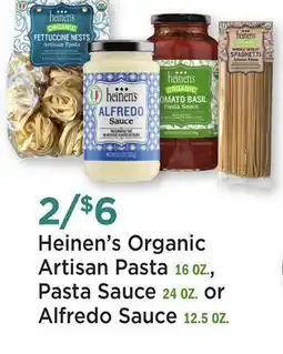 Heinen's Heinen's Organic Artisan Pasta, Pasta Sauce or Alfredo Sauce offer
