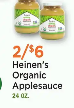 Heinen's Heinen's Organic Applesauce offer
