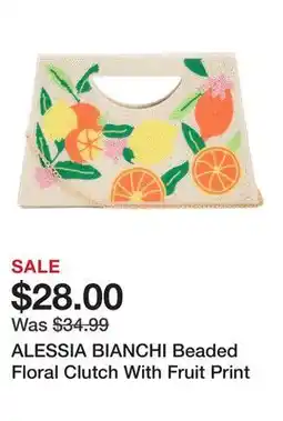 Marshalls ALESSIA BIANCHI Beaded Floral Clutch With Fruit Print offer