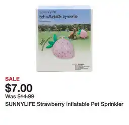 Marshalls SUNNYLIFE Strawberry Inflatable Pet Sprinkler offer