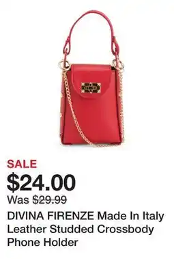 Marshalls DIVINA FIRENZE Made In Italy Leather Studded Crossbody Phone Holder offer