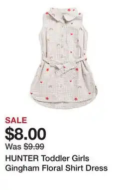 Marshalls HUNTER Toddler Girls Gingham Floral Shirt Dress offer