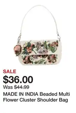 Marshalls MADE IN INDIA Beaded Multi Flower Cluster Shoulder Bag offer