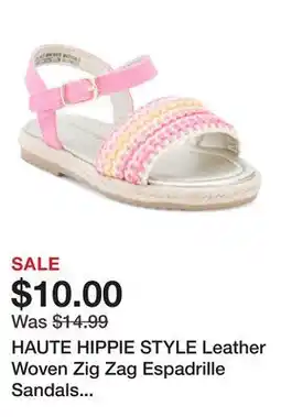 Marshalls HAUTE HIPPIE STYLE Leather Woven Zig Zag Espadrille Sandals (Toddler Little Kid) offer