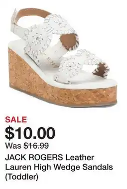 Marshalls JACK ROGERS Leather Lauren High Wedge Sandals (Toddler) offer