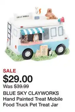 Marshalls BLUE SKY CLAYWORKS Hand Painted Treat Mobile Food Truck Pet Treat Jar offer