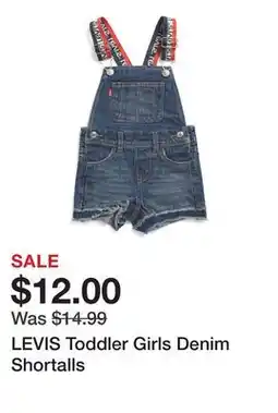 Marshalls LEVIS Toddler Girls Denim Shortalls offer