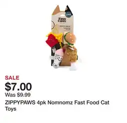 Marshalls ZIPPYPAWS 4pk Nomnomz Fast Food Cat Toys offer