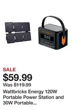 Tractor Supply Company Wattbricks Energy 120W Portable Power Station and 30W Portable Solar Panel Bundle offer