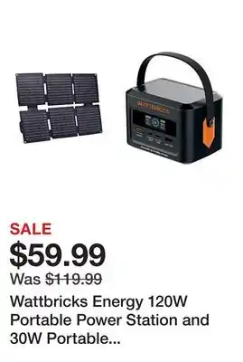 Tractor Supply Company Wattbricks Energy 120W Portable Power Station and 30W Portable Solar Panel Bundle offer