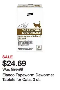 Tractor Supply Company Elanco Tapeworm Dewormer Tablets for Cats, 3 ct offer