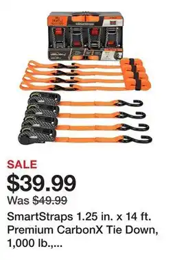 Tractor Supply Company SmartStraps 1.25 in. x 14 ft. Premium CarbonX Tie Down, 1,000 lb., Orange, 4 pk offer
