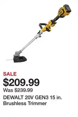 Tractor Supply Company DEWALT 20V GEN3 15 in. Brushless Trimmer offer