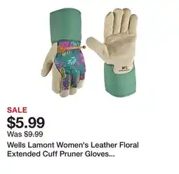 Tractor Supply Company Wells Lamont Women's Leather Floral Extended Cuff Pruner Gloves with Suede Leather Palm, 1-Pair offer