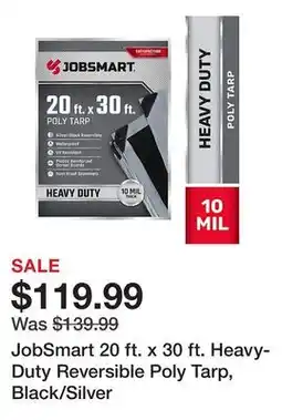 Tractor Supply Company JobSmart 20 ft. x 30 ft. Heavy-Duty Reversible Poly Tarp, Black/Silver offer