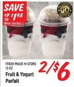 Rouses Fruit & Yogurt Parfait offer