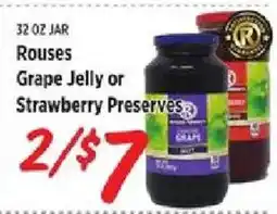 Rouses Rouses Grape Jelly or Strawberry Preserves offer